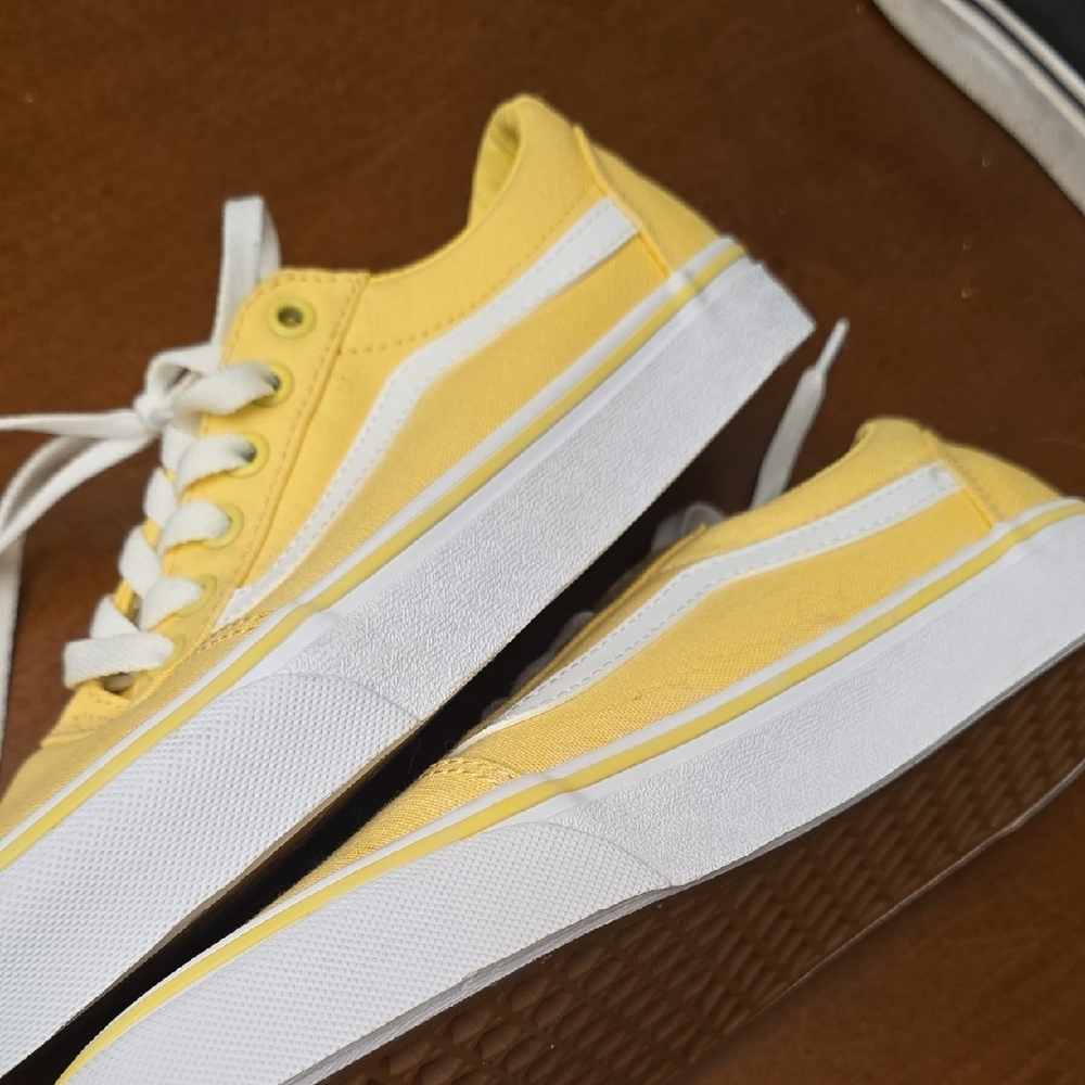 Yellow Canvas Sneakers with White Accents - Picture 8 of 9